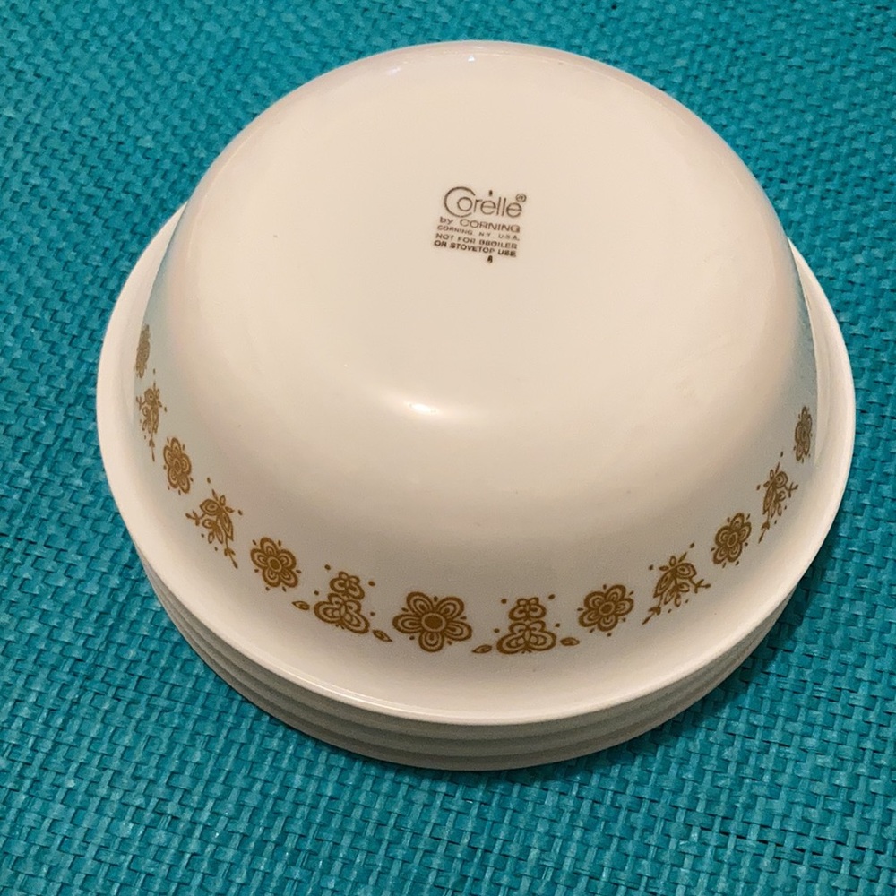 4 Corningware Butterfly Pattern Bowls - Picture 2 of 5